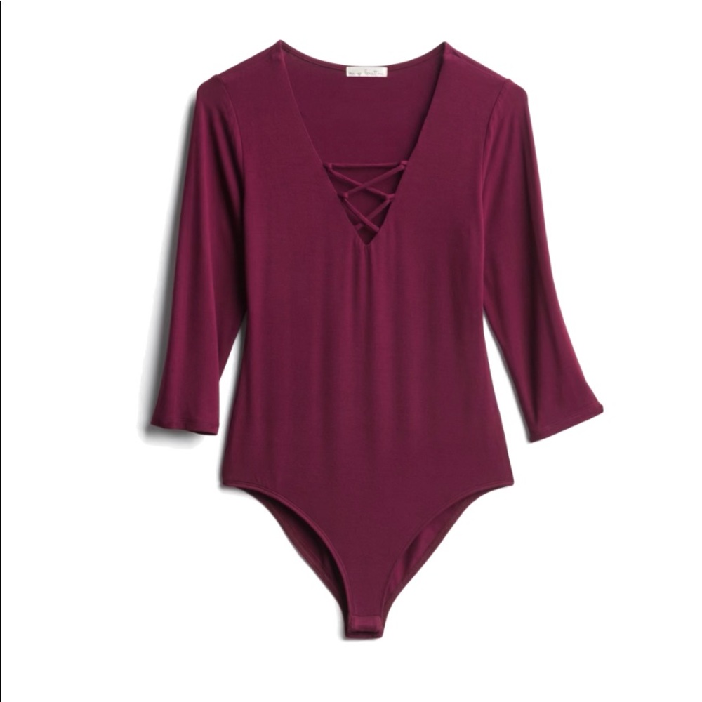 Nine Britton Carina cross detail bodysuit stitch fix